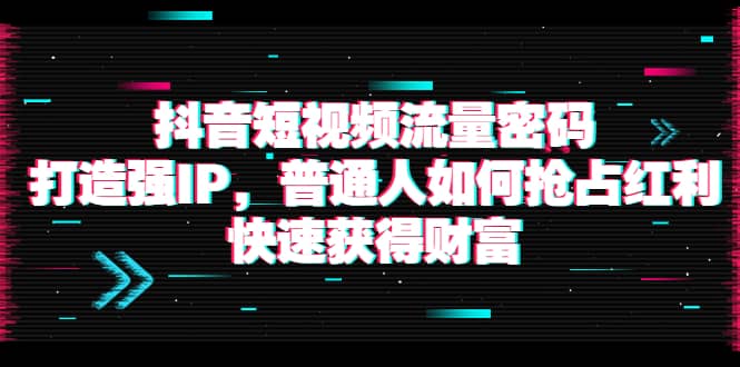 图片[1]-抖音短视频流量密码：打造强IP，普通人如何抢占红利，快速获得财富-网创特工