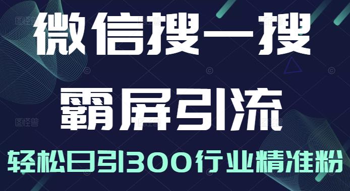 图片[1]-微信搜一搜霸屏引流课，打造被动精准引流系统，轻松日引300行业精准粉【无水印】-网创特工