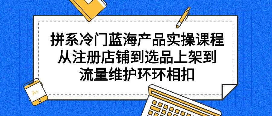 图片[1]-拼系冷门蓝海产品实操课程，从注册店铺到选品上架到流量维护环环相扣-网创特工