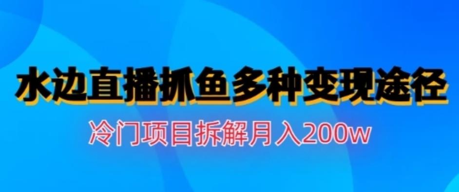 图片[1]-水边直播抓鱼，多种变现途径冷门项目，月入200w拆解【揭秘】-网创特工