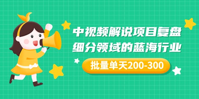 图片[1]-某付费文章：中视频解说项目复盘：细分领域的蓝海行业 批量单天200-300收益-网创特工