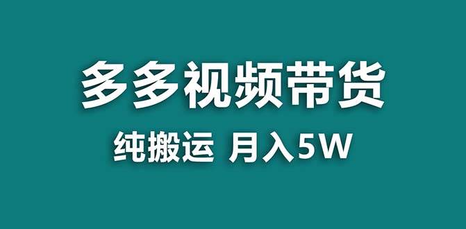 图片[1]-【蓝海项目】拼多多视频带货 纯搬运一个月搞了5w佣金，小白也能操作 送工具-网创特工