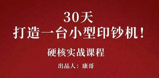 图片[1]-康哥30天打造一台小型印钞机：躺赚30万的项目完整复盘（视频教程）-网创特工