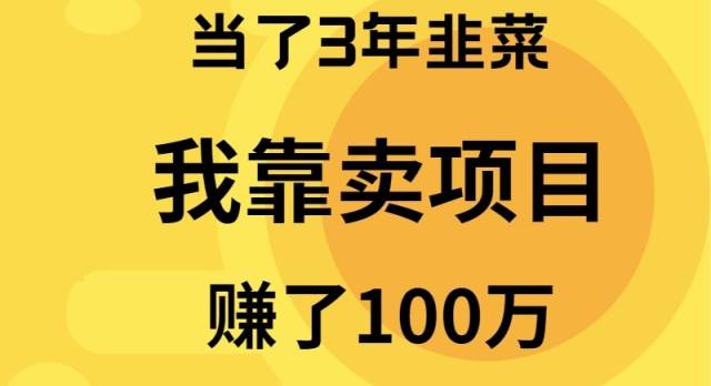 图片[1]-当了3年韭菜，我靠卖项目赚了100万-网创特工