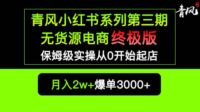 图片[1]-小红书无货源电商爆单终极版【视频教程+实战手册】保姆级实操从0起店爆单-网创特工