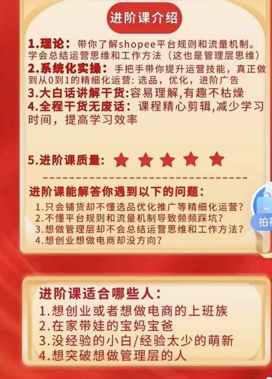 图片[3]-小鸿老师跨境电商Shopee入门课+进阶课：理论+实操系统化教学（原价1999）-网创特工