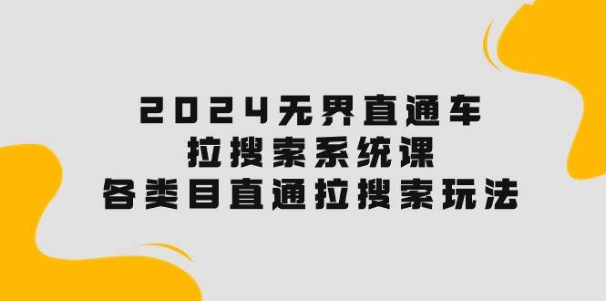 图片[1]-2024无界直通车·拉搜索系统课：各类目直通车 拉搜索玩法！-网创特工