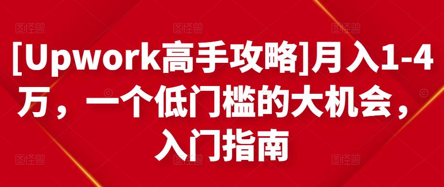 图片[1]-[Upwork高手攻略]月入1-4万，一个低门槛的大机会，入门指南-网创特工