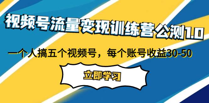 图片[1]-视频号流量变现训练营公测1.0：一个人搞五个视频号，每个账号收益30-50-网创特工