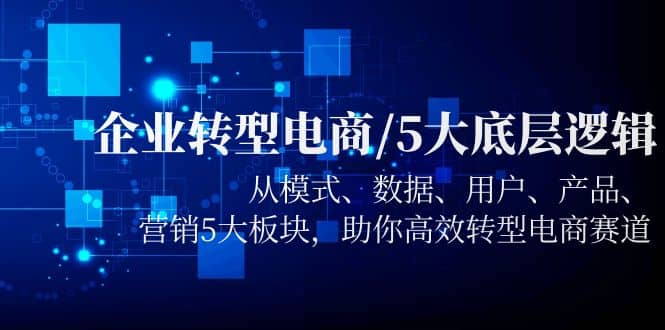 图片[1]-企业转型电商/5大底层逻辑，从模式 数据 用户 产品 营销5大板块，高效转型-网创特工