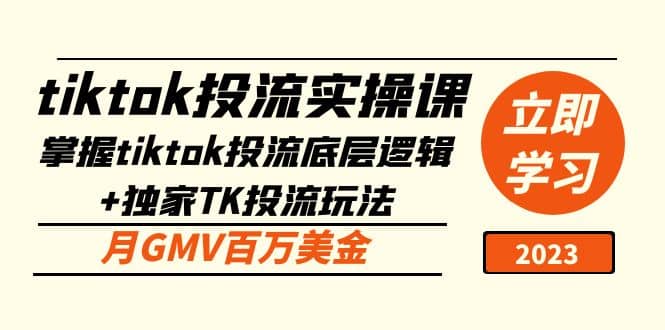 图片[1]-tiktok投流实操课：掌握tiktok投流底层逻辑+独家TK投流玩法-网创特工