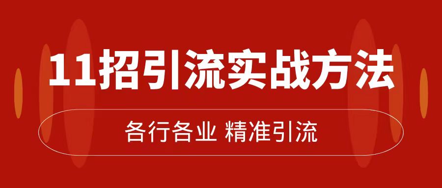 （7386期）精准引流术：11招引流实战方法⭐精准引流术：11招引流实战方法，让你私域流量加到爆（11节课完整版）