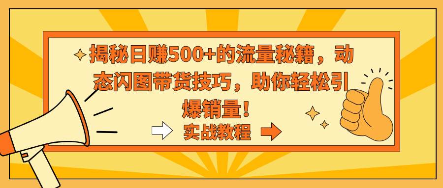 图片[1]-揭秘日赚500+的流量秘籍，动态闪图带货技巧，助你轻松引爆销量！-网创特工