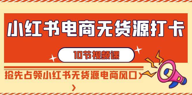 图片[1]-小红书电商-无货源打卡，抢先占领小红书无货源电商风口（10节课）-网创特工