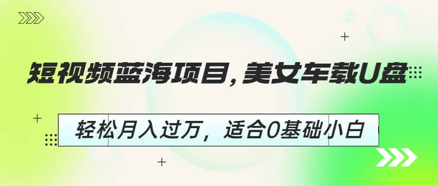 图片[1]-短视频蓝海项目，美女车载U盘，轻松月入过万，适合0基础小白-网创特工