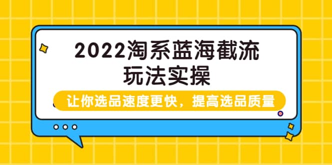 图片[1]-2022淘系蓝海截流玩法实操：让你选品速度更快，提高选品质量（价值599）-网创特工