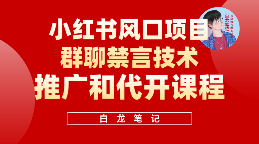 图片[1]-小红书风口项目日入300+，小红书群聊禁言技术代开项目，适合新手操作-网创特工