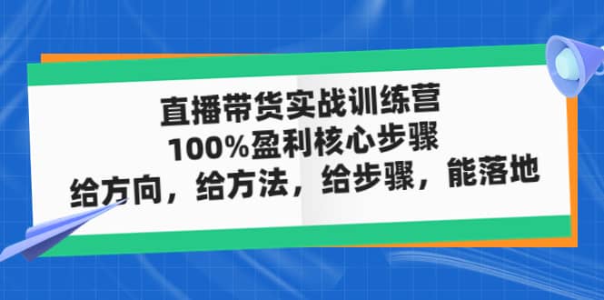 图片[1]-直播带货实战训练营：100%盈利核心步骤，给方向，给方法，给步骤，能落地-网创特工