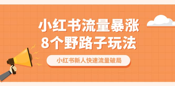 图片[1]-小红书流量-暴涨8个野路子玩法：小红书新人快速流量破局（8节课）-网创特工