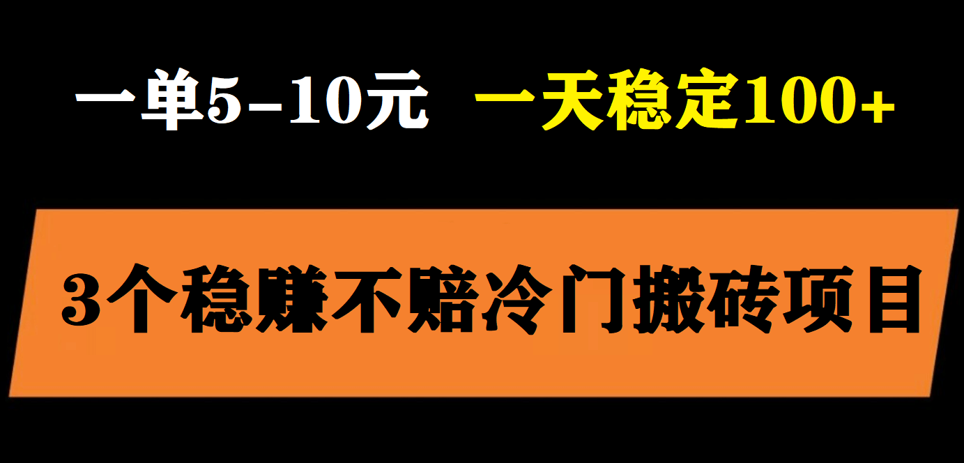 图片[1]-3个最新稳定的冷门搬砖项目，小白无脑照抄当日变现日入过百-网创特工