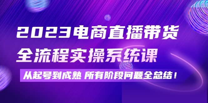 图片[1]-2023电商直播带货全流程实操系统课：从起号到成熟所有阶段问题全总结-网创特工