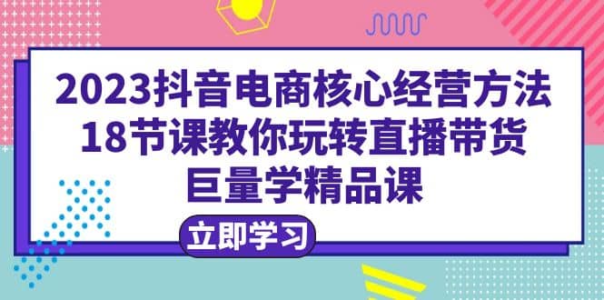 图片[1]-2023抖音电商核心经营方法：18节课教你玩转直播带货，巨量学精品课-网创特工