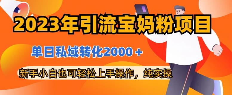 图片[1]-2023年引流宝妈粉项目，单日私域转化2000＋，新手小白也可轻松上手操作，纯实操-网创特工