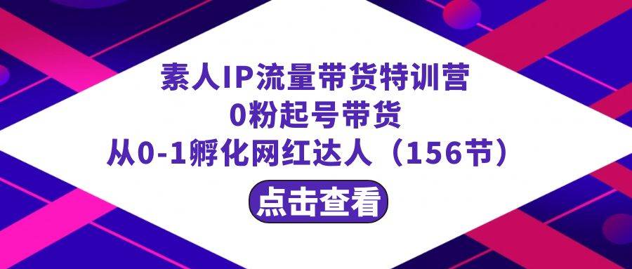 图片[1]-繁星·计划素人IP流量带货特训营：0粉起号带货 从0-1孵化网红达人（156节）-网创特工