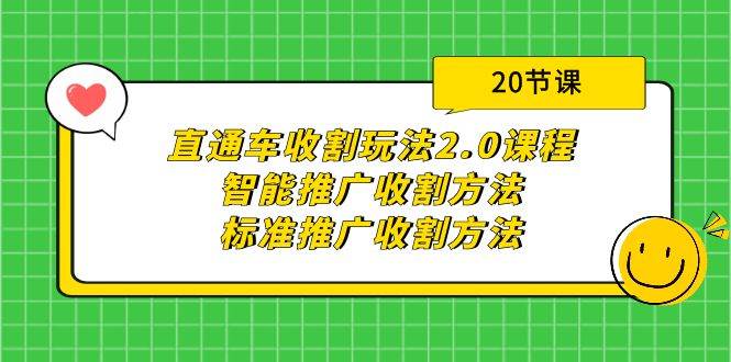 （9692期）直通车玩法⭐直通车收割玩法2.0课程：智能推广收割方法+标准推广收割方法（20节课）