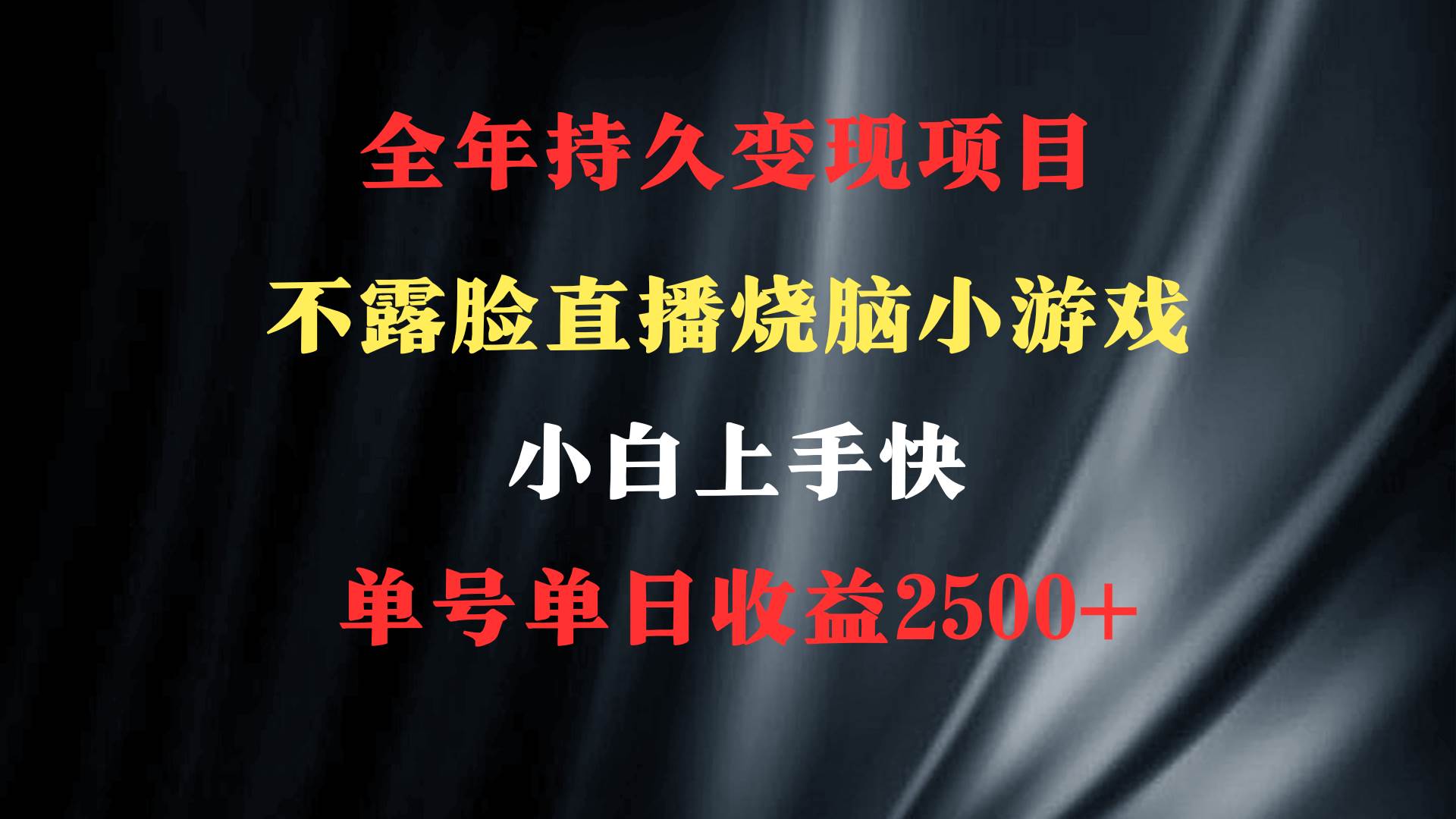 图片[1]-2024年 最优项目，烧脑小游戏不露脸直播  小白上手快 无门槛 一天收益2500+-网创特工