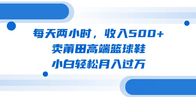 图片[1]-每天两小时，收入500+，卖莆田高端篮球鞋，小白轻松月入过万（教程+素材）-网创特工