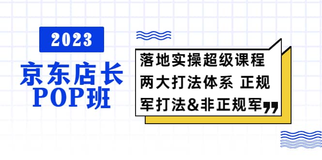 图片[1]-2023京东店长·POP班 落地实操超级课程 两大打法体系 正规军&非正规军-网创特工