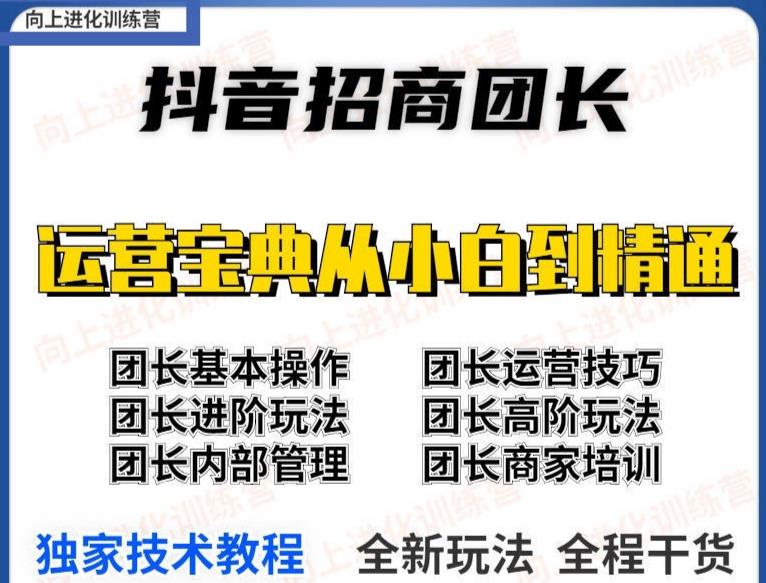 图片[2]-2022抖音招商团长课程，从小白到资深工作室搭建，全方位全链路保姆式教学-网创特工