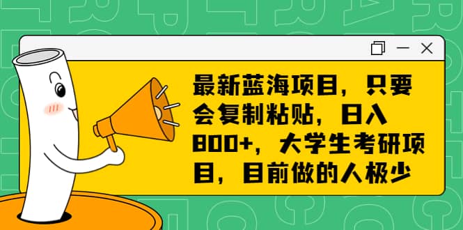 图片[1]-最新蓝海项目，只要会复制粘贴，日入800+，大学生考研项目，目前做的人极少-网创特工