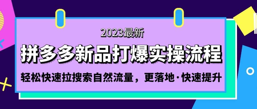 图片[1]-拼多多-新品打爆实操流程：轻松快速拉搜索自然流量，更落地·快速提升-网创特工