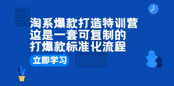 图片[1]-淘系爆款打造特训营：这是一套可复制的打爆款标准化流程-网创特工