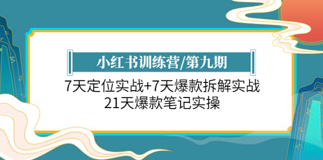 图片[1]-小红书训练营/第九期：7天定位实战+7天爆款拆解实战，21天爆款笔记实操-网创特工