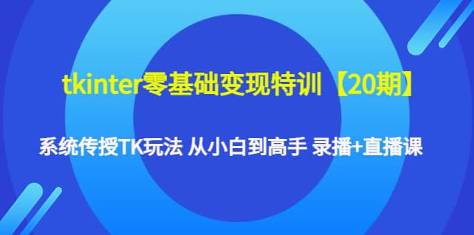 图片[1]-tkinter零基础变现特训【20期】系统传授TK玩法 从小白到高手 录播+直播课-网创特工