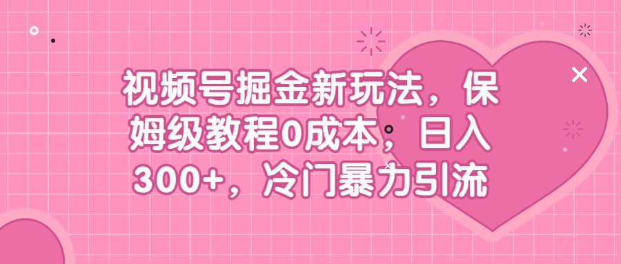 图片[1]-视频号掘金新玩法，保姆级教程0成本，日入300+，冷门暴力引流-网创特工