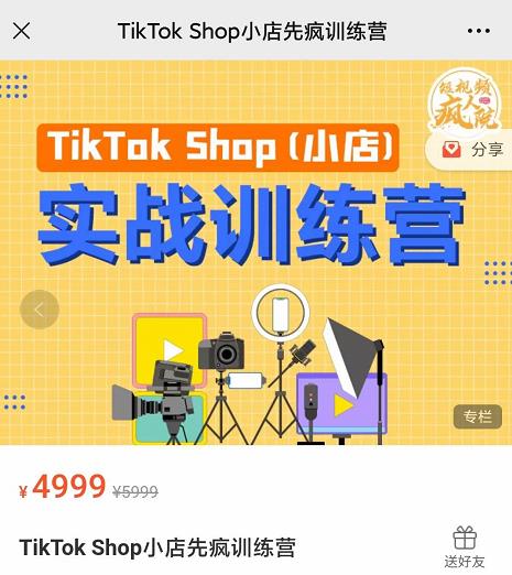 图片[1]-疯人院TikTok Shop小店先疯训练营，开启2022年海外小店带货，从0到1掌握TK小店运营技巧-网创特工