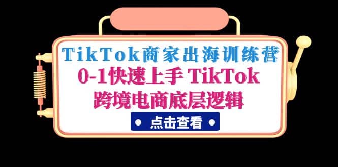 图片[1]-TikTok商家出海训练营：0-1快速上手 TikTok跨境电商底层逻辑(无水印)-网创特工