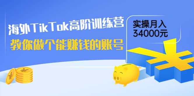 图片[1]-海外TikTok高阶训练营：教你做个能赚钱的账号，实操月入34000元！-网创特工