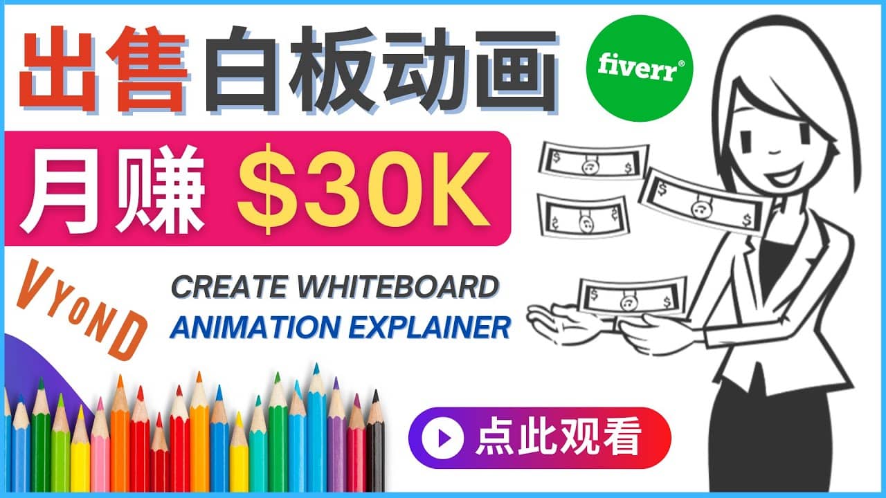 图片[1]-如何用最简单制作白板动画（WhiteBoard Animation）月赚3万美元-网创特工