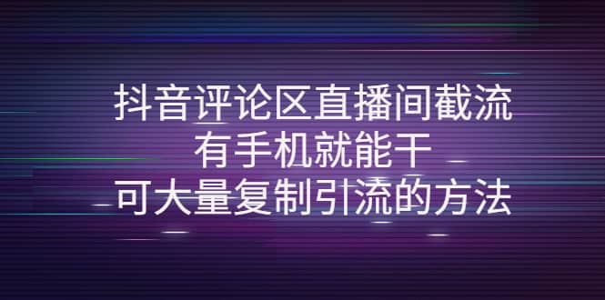 图片[1]-抖音评论区直播间截流，有手机就能干，可大量复制引流的方法-网创特工