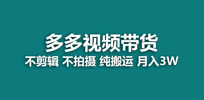 图片[1]-【蓝海项目】多多视频带货，纯搬运一个月搞了5w佣金，小白也能操作【揭秘】-网创特工