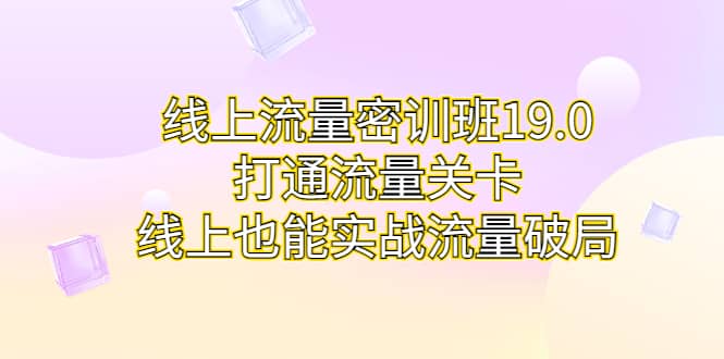 图片[1]-线上流量密训班19.0，打通流量关卡，线上也能实战流量破局-网创特工