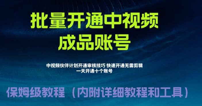 图片[1]-外面收费1980暴力开通中视频计划教程，附 快速通过中视频伙伴计划的办法-网创特工