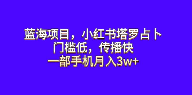 图片[1]-蓝海项目，小红书塔罗占卜，门槛低，传播快，一部手机月入3w+-网创特工