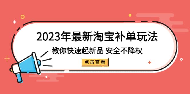 图片[1]-2023年最新淘宝补单玩法，教你快速起·新品，安全·不降权（18课时）-网创特工