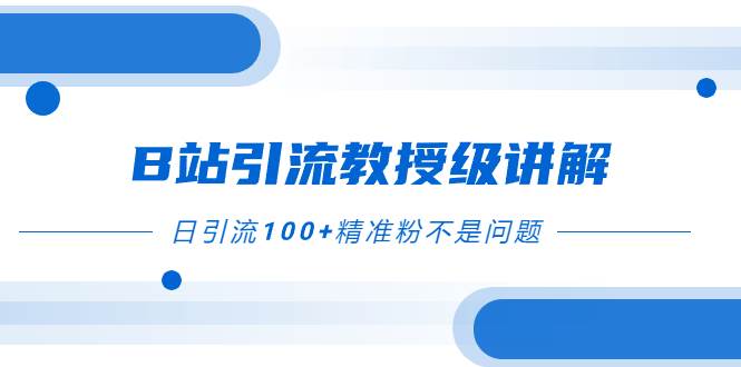 图片[1]-B站引流教授级讲解，细节满满，日引流100+精准粉不是问题-网创特工